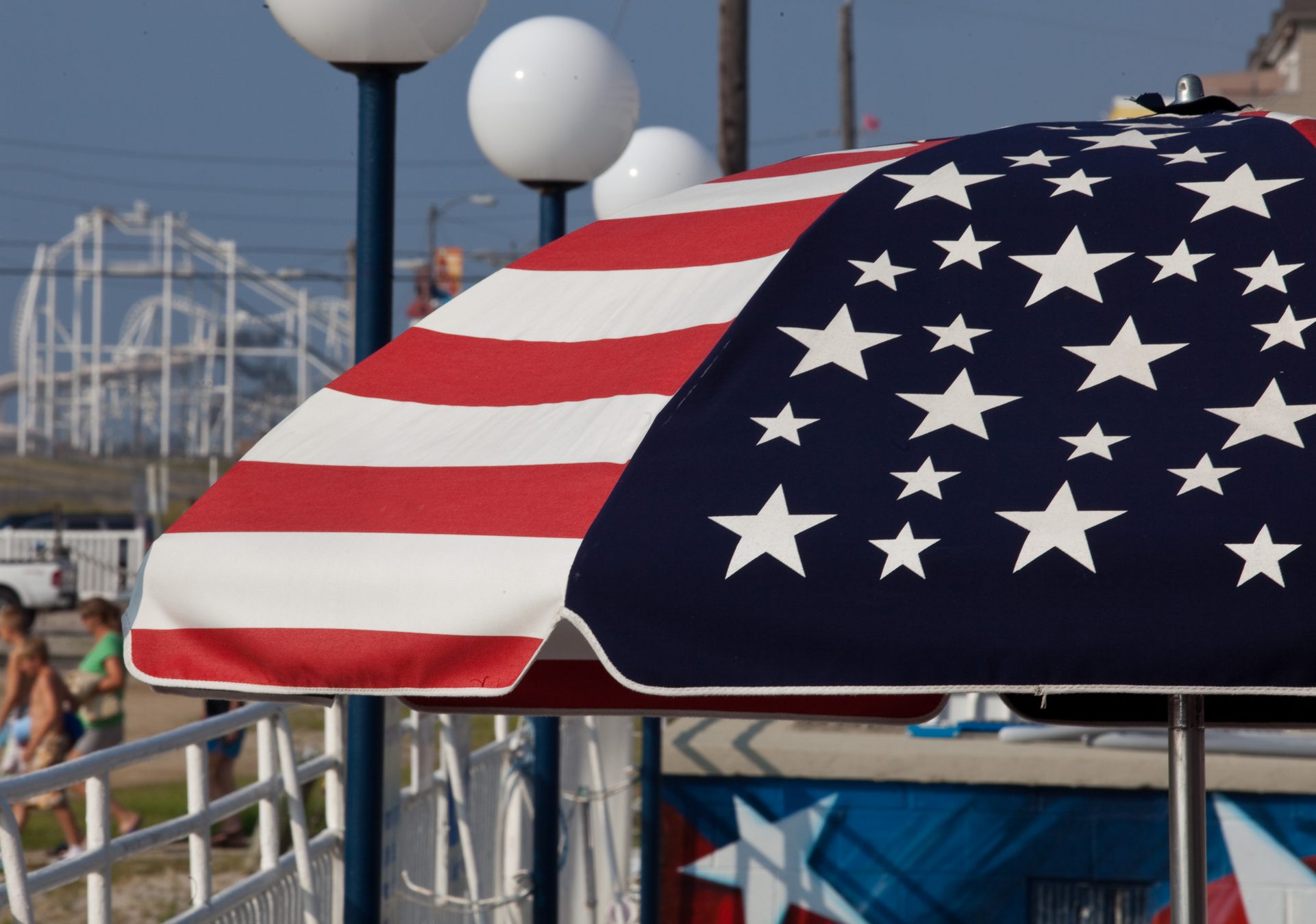 American flag on deck