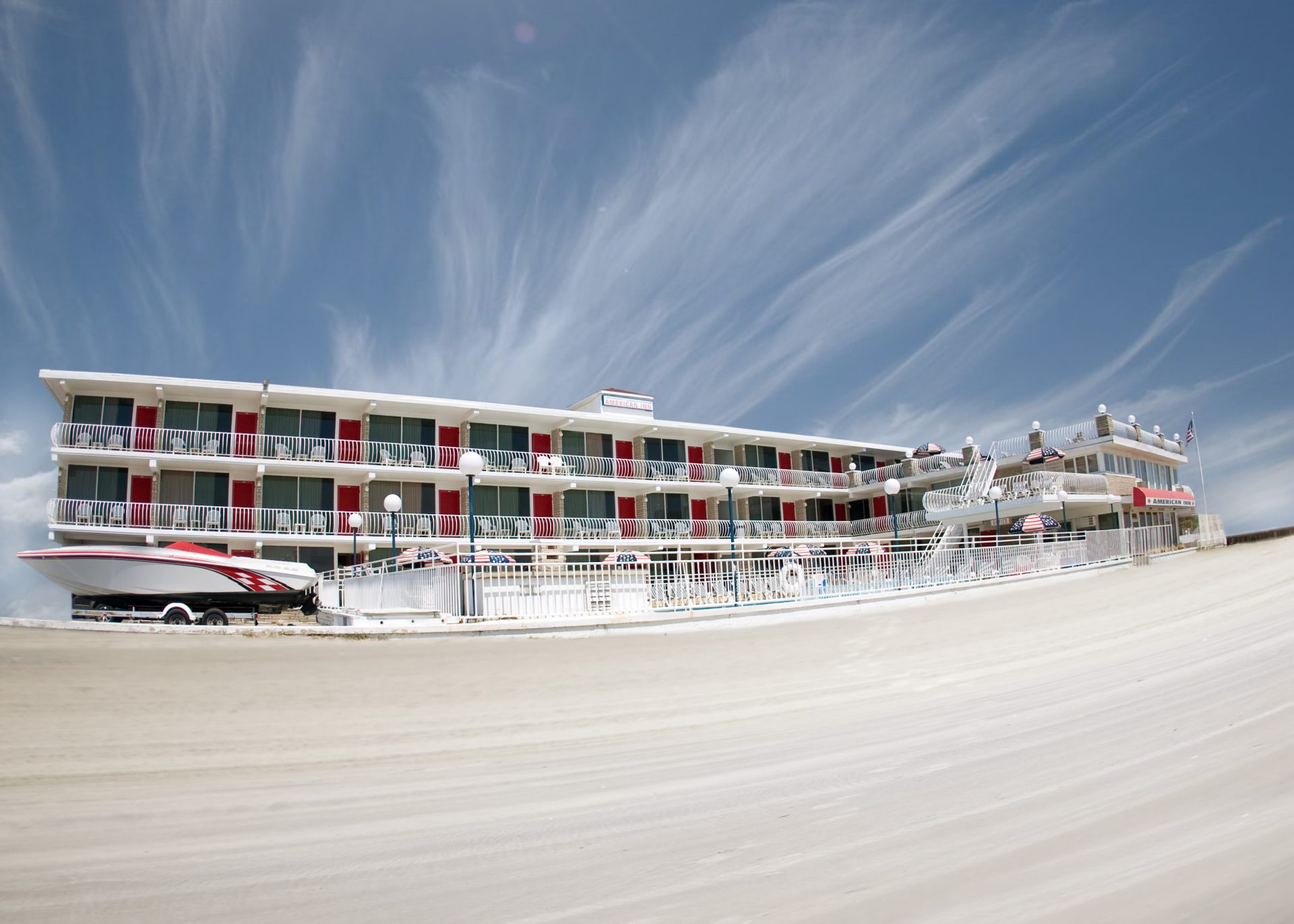 Beach view from The American Inn